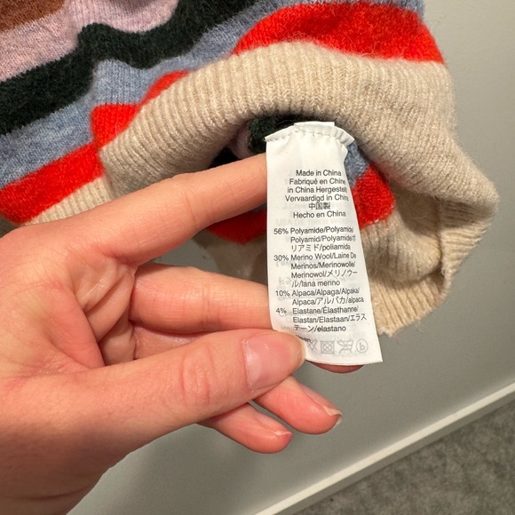 Madewell James Multicolor Striped Merino wool/Alpaca sweater Medium - Picture 5 of 5